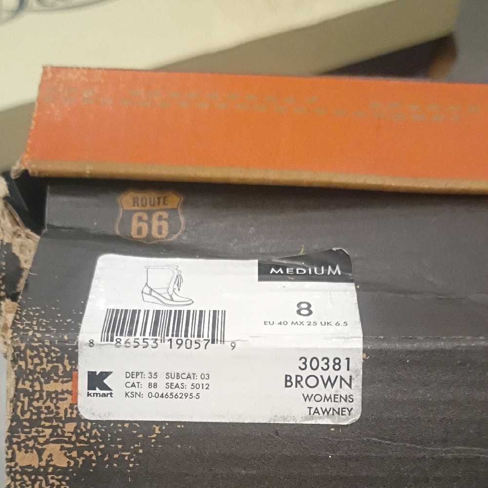 Kmart Route 66 Size 8Women's Tawney Boots - Brown Brand New In Box It Came In